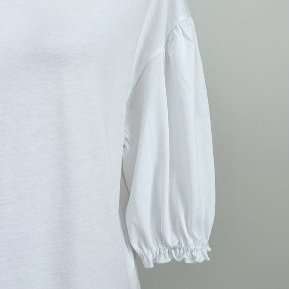 Nation LTD White Drop Shoulder Puff Sleeve Sandra Boatneck Top - Picture 4 of 10